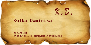 Kulka Dominika névjegykártya